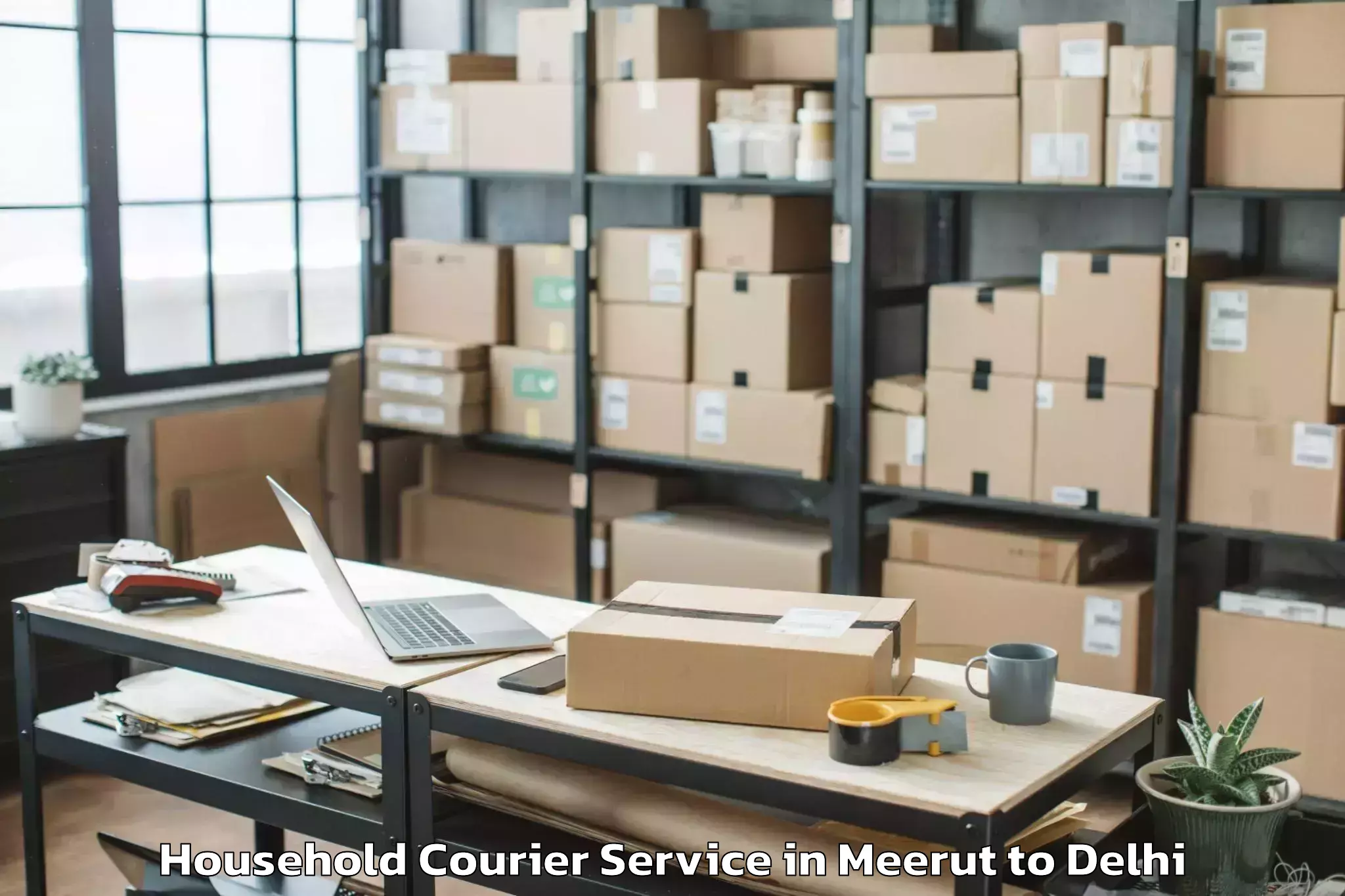 Top Meerut to D Mall Rohini Household Courier Available